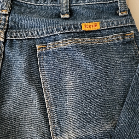 Vintage Rustler Regular Fit, Straight Leg, 100% Cotton Denim Jeans - Picture 5 of 5